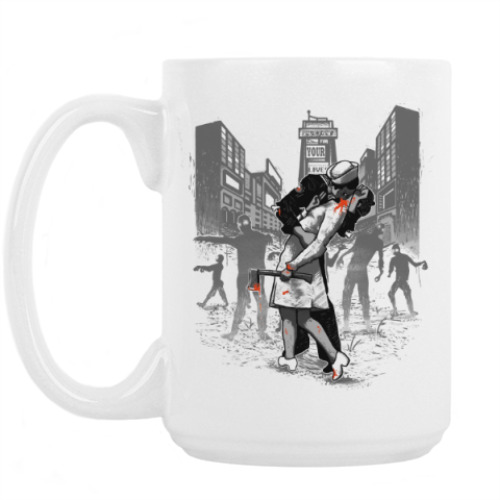 Кружка с принтом Zombie love
