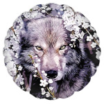 Волк. Цветной принт. Подарок