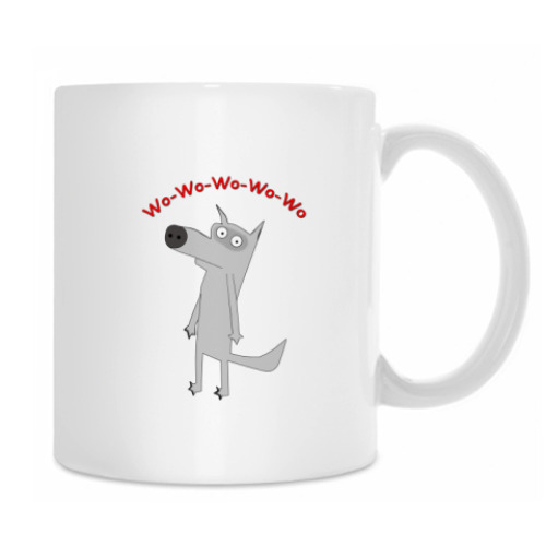 Кружка с принтом Лесное техно-волк!