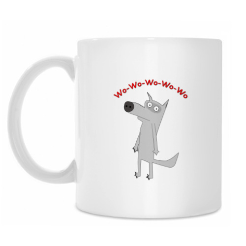 Кружка с принтом Лесное техно-волк!