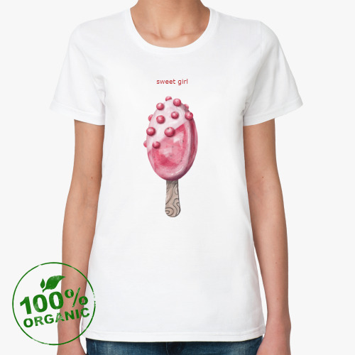 Женская футболка из органик-хлопка Сладкая девочка