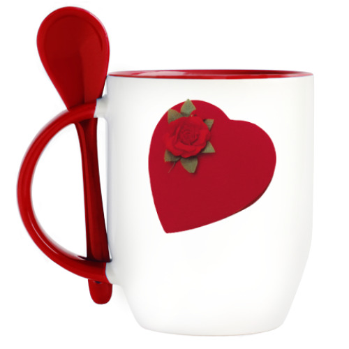 Кружка с ложкой Heart&Rose