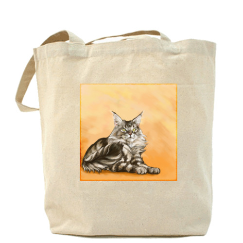 Сумка шоппер с принтом Кот мейн-кун