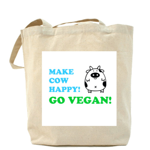 Сумка шоппер 'Make cow happy!'