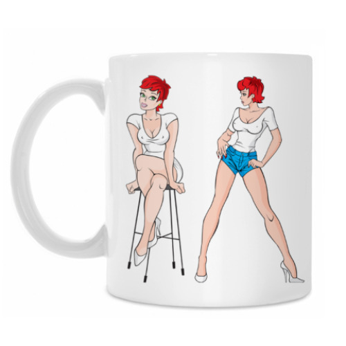 Кружка с принтом Сексуальная Девушка