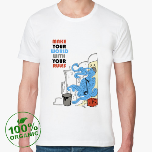 Футболка из органик-хлопка с принтом  Make Your World