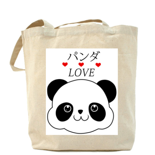 Сумка шоппер с принтом 'Panda Love'