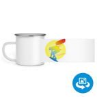 Кружка металлическая белая (круговая запечатка)