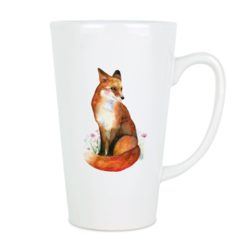 Чашка Латте с принтом Лиса