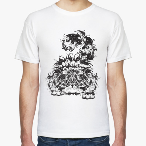 Футболка с принтом кот