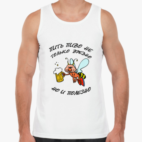 Майка с принтом Пчела с бокалом