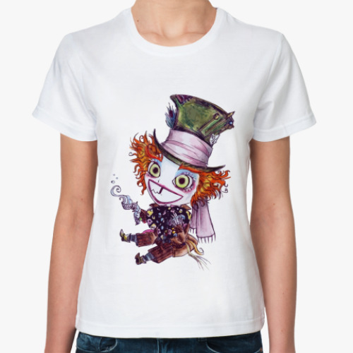 Классическая футболка с принтом Безумный шляпник