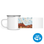 Кружка металлическая белая (круговая запечатка)