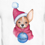 Новогодняя собачка с шариком