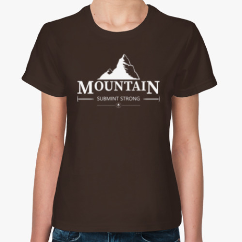 Женская футболка Горы. Знак.(Mountain)