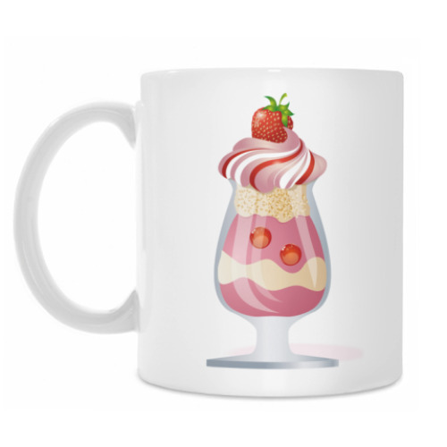 Кружка с принтом Клубничное Мороженное