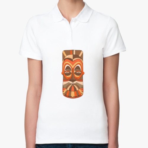 Женская рубашка поло Африканская деревянная маска