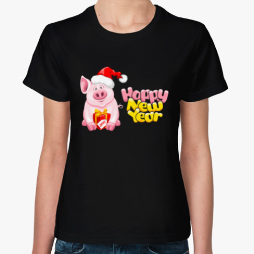 Женская футболка Символ 2019 года свинья