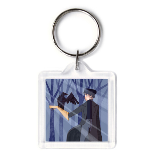 Брелок с принтом Ворон