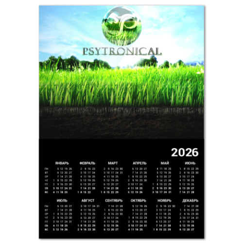 Календарь с принтом Psytronical