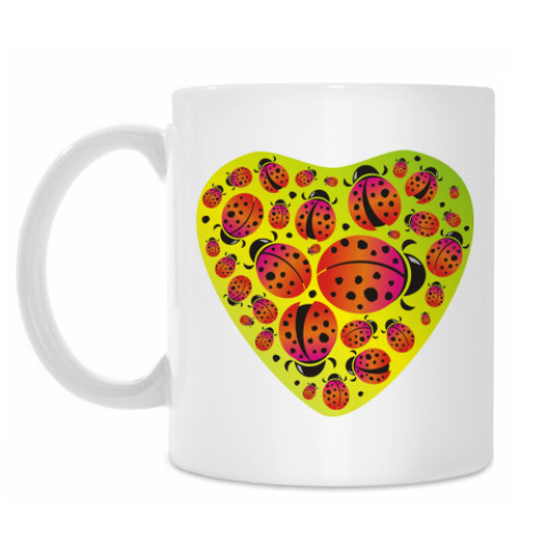 Кружка с принтом божьи коровки