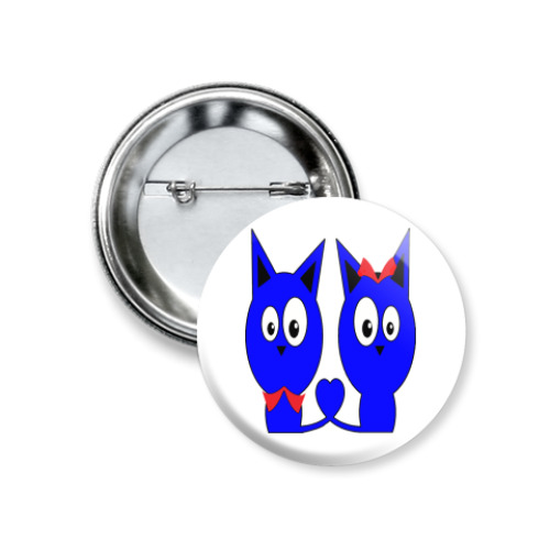 Значок 37мм с принтом Котики