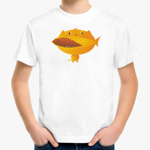 Детская футболка с принтом кошка