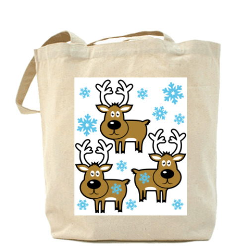 Сумка шоппер с принтом Олени