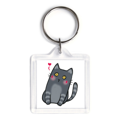 Брелок с принтом Влюбленный кот