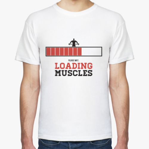 Футболка с принтом Загружаются Мускулы