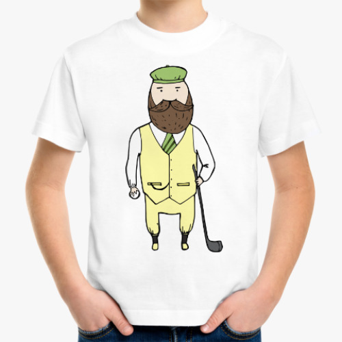 Детская футболка Джентльмен с клюшкой для гольфа