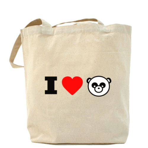 Сумка шоппер с принтом I love panda
