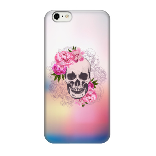 Чехол для iPhone 6/6s Череп с цветами