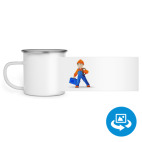 Кружка металлическая белая (круговая запечатка)