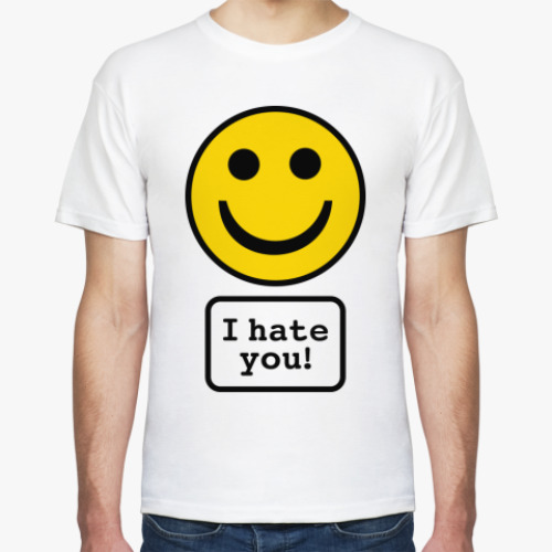 Футболка с принтом I hate you