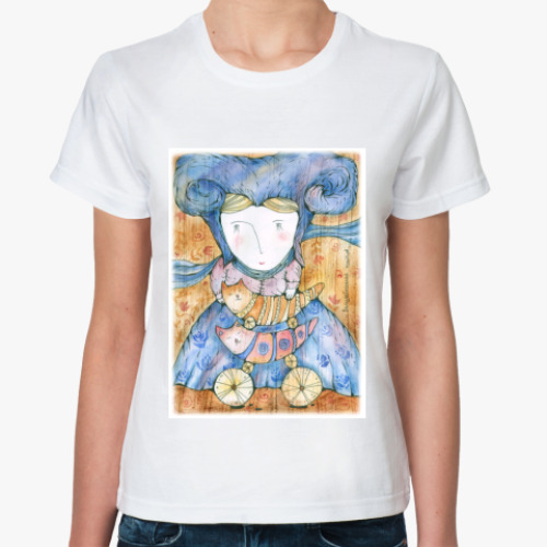 Классическая футболка с принтом Волшебница Котов