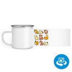 Кружка металлическая белая (круговая запечатка)