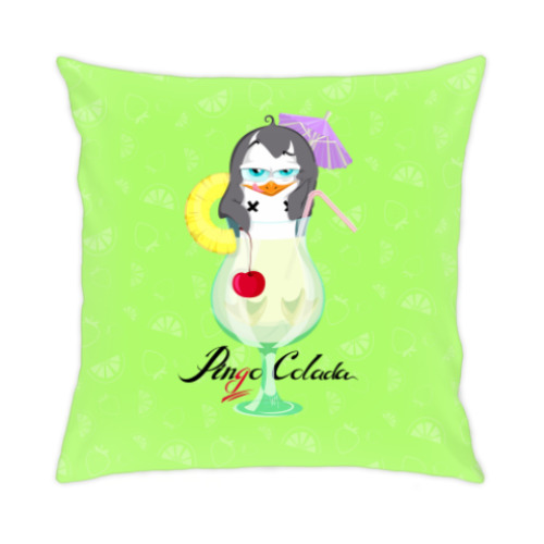 Подушка с принтом Коктейль ПинГо Колада