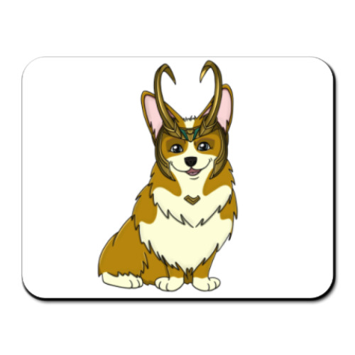 Коврик для мыши с принтом Корги Локи