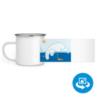 Кружка металлическая белая (круговая запечатка)