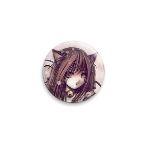 Значок 25мм с принтом  Gothiq Neko