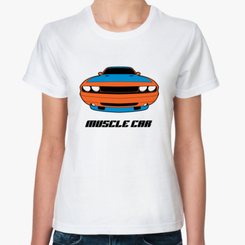 Классическая футболка с принтом Muscle car