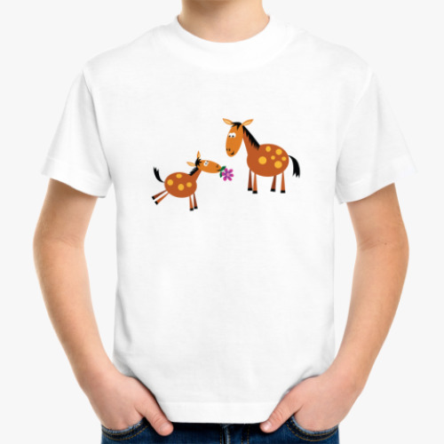 Детская футболка Лошадь и жеребенок