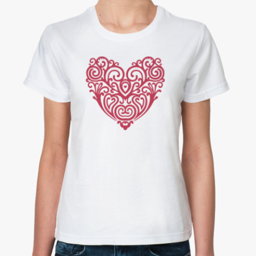 Классическая футболка Ажурное сердце