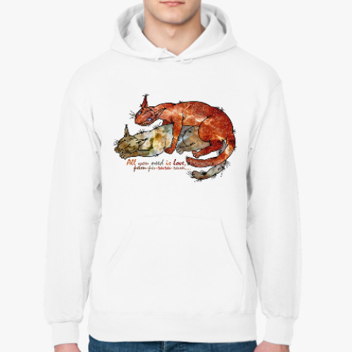 Толстовка худи с принтом All you need is love