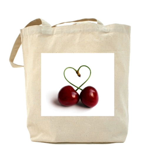 Сумка шоппер с принтом вишня