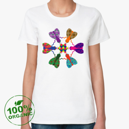 Женская футболка из органик-хлопка Мухи творчества