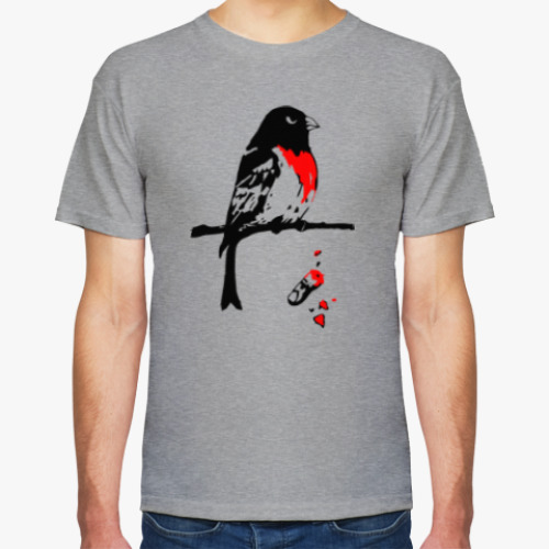 Футболка с принтом Снегирь