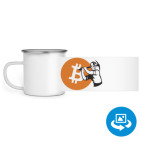 Кружка металлическая белая (круговая запечатка)