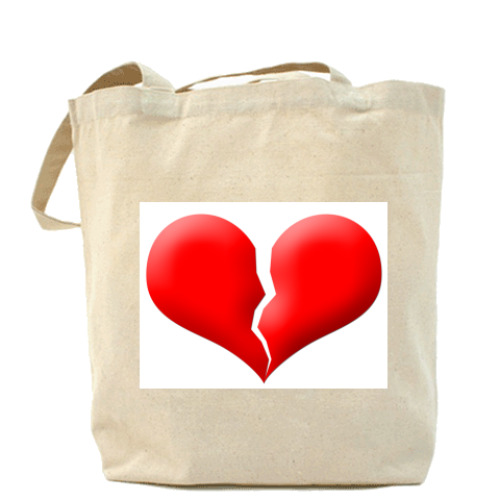 Сумка шоппер с принтом Разбитое сердце